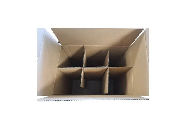 Boîte d'expédition bouteilles IEZZY 6 compartiments brun 10 pièces