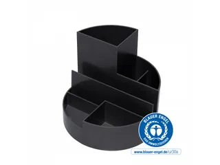 Pennenkoker MAULroundbox Blauwe Engel recycled 6 vaks zwart - 1