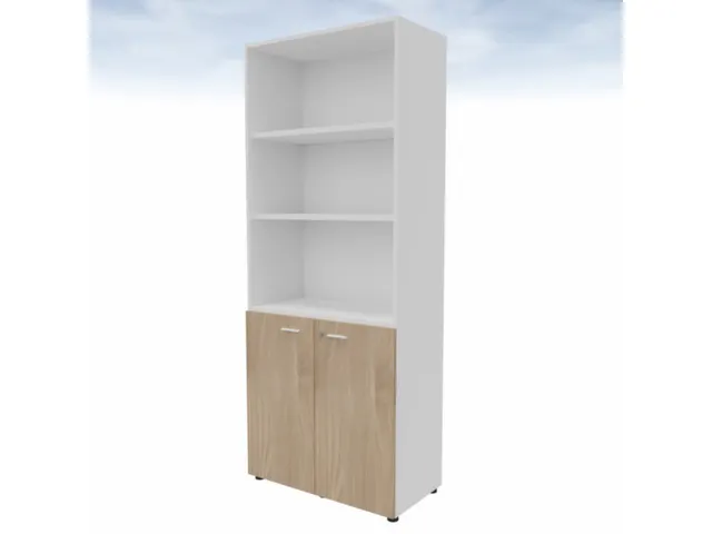 kantoorkast,HxBxD 2140x860x450mm,4xhouten vloer,5ordnerhoogte,romp wit