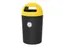Afvalbak Metro Dome 100 Liter Zwart Geel