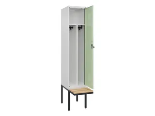 locker met bank,voor scheiding van kleding,HxBxD 2120x400x815mm,1vak - 1