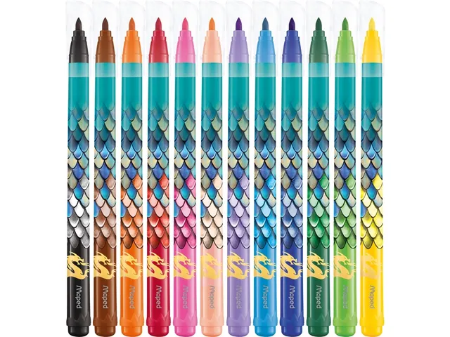 Viltstift Maped Dragon set à 12 kleuren