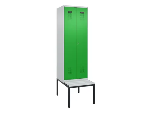 PBM-locker met bank,HxBxD 2120x600x815mm,2vak,vak B 300mm