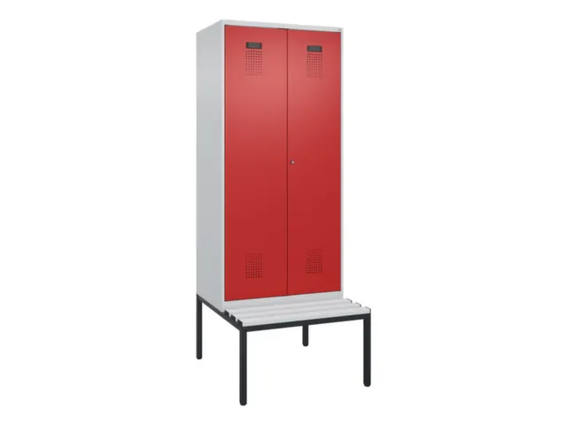 locker met bank,voor scheiding van kleding,HxBxD 2120x800x815mm,2vak