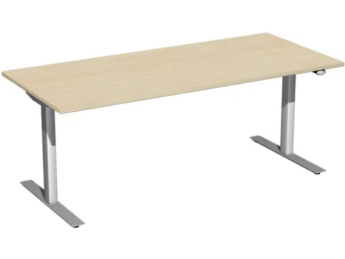 Elektrisch in hgte vst. zit-sta-bureau esdoorn 650-1250x1800x800mm