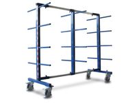Draagarmwagen 400kg Dubbelzijdig 3 Staanders 24 Liggers Ral5010