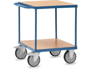 Tafelwagen 2497 600kg 700x700mm 2 etages hout RAL5007 - 1