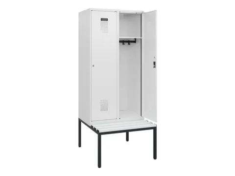 locker met bank,HxBxD 1950x800x815mm,2vak,vak B 400mm,cilinderslot