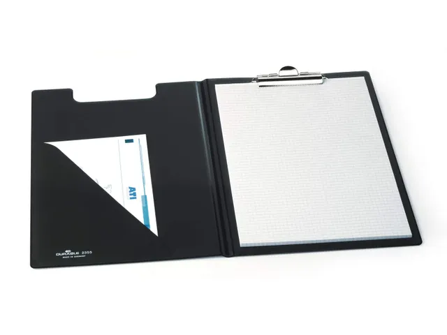 Porte-bloc à pince avec rabat Durable 2355 + pochette noir A4