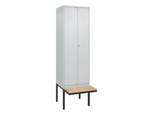 PBM-locker met bank,HxBxD 2120x600x815mm,2vak,vak B 300mm,cil.-slot
