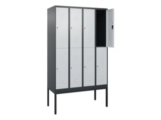 dubbeldekse locker,HxBxD 2120x1200x500mm,4x2vak.,vak B 300mm,cil.-slot - 2