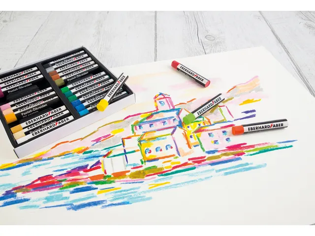 Oliepastelkrijt Eberhard Faber 11mm doos a 24 st assorti