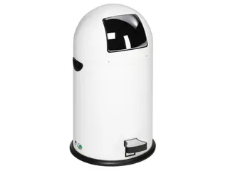 Push & Kick Afvalbak Staalplaat 22 Liter 640x355mm Met Pedaal Wit - 1