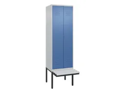 PBM-locker met bank,HxBxD 2120x600x815mm,2vak,vak B 300mm,cil.-slot