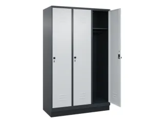 locker,HxBxD 1950x1200x500mm,3vak,vak B 400mm,draaigrendel,sokkel - 2