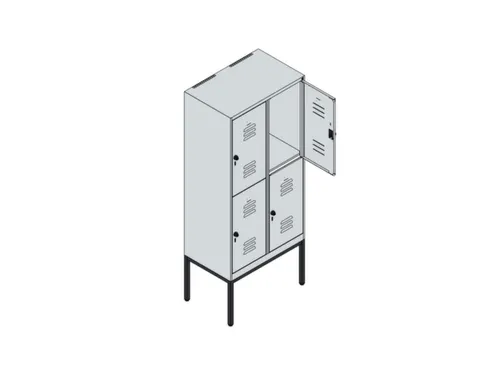 dubbeldekse locker,HxBxD 1950x800x500mm,2x2vak.,vak B 400mm