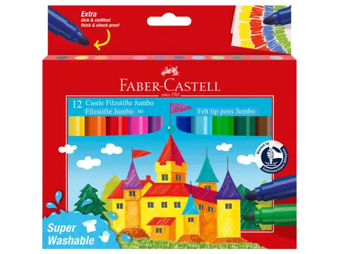Viltstift Faber-Castell Jumbo 12 stuks super wasbaar karton etui