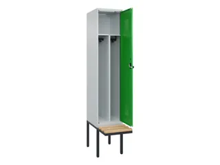 locker met bank,voor scheiding van kleding,HxBxD 2120x400x815mm,1vak - 1