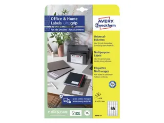 Etiket Avery permanent 3666-10 38x21.2mm wit 650 stuks 10 vel - 2
