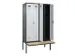 locker met bank,voor scheiding van kleding,HxBxD 2120x1200x815mm,4vak