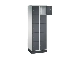 lockerkast,RAL 7035/RAL 7021,HxBxD 1950x620x500mm,2x5vakken,cil.-slot - 1