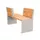 zitbank,B 1200mm,3latten,hout-zitting licht eikenhout,zitting H 450mm