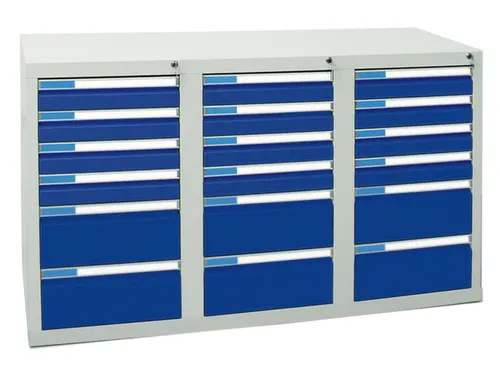 ladekast HxBxD 900x1500x500mm 18laden vergrendeling RAL7035 RAL5010