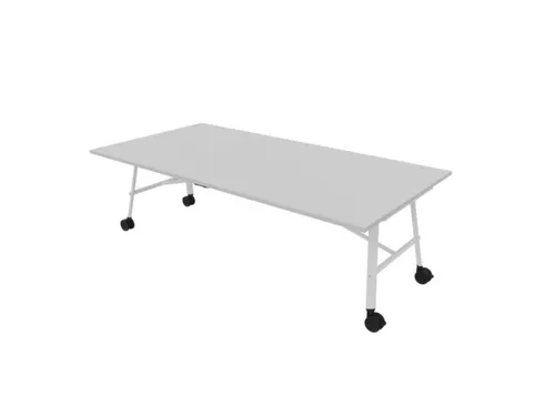 klaptafel,HxBxD 750x2400x1200mm,hoekig,4voeten wit,ovale buis