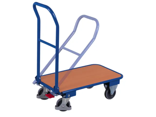 Chariot à dossier rabattable Charge 150kg Plateau hêtre 720x450mm