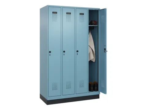 locker,HxBxD 1950x1200x500mm,4vak,vak B 300mm,draaigrendel,sokkel