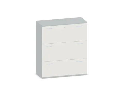 hangmappenkast 1150x1000x430mm 3hangmappenframes Lichtgrijs +Wit