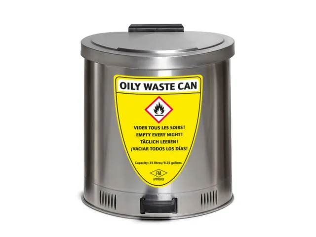 Récipient De Collecte De Chiffons Acier Inoxydable 35L