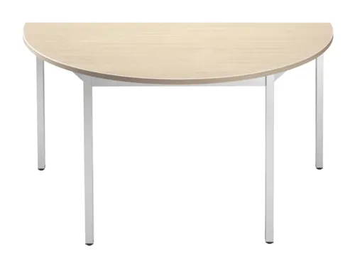 Tafel Halfrond 140x70 Cm Frame Aluminium Blad Esdoorn