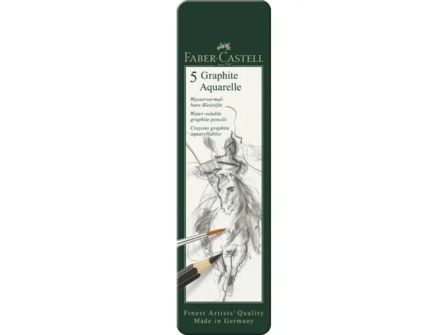 Crayon Aquarellable Faber-Castell Graphite etui 5 pcs HB/2B/4B/6B/8B