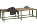 banc double,LxP 1500x740mm,barrettes en bois hêtre,piètement RAL6011