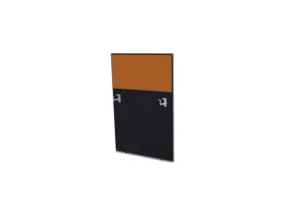 baliepaneel,v. bureau,aanbouw rechts,B 800mm,CC-zwart,BN3005-geel - 1
