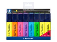 Markeerstift Staedtler 364 Textsurfer set à 6 stuks assorti + 2 geel