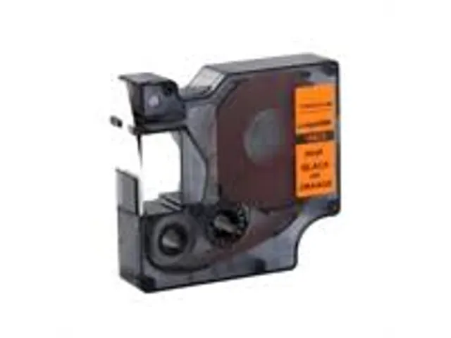 S0718490 Rhino Vinyltape 12mm, Zwart Op Oranje