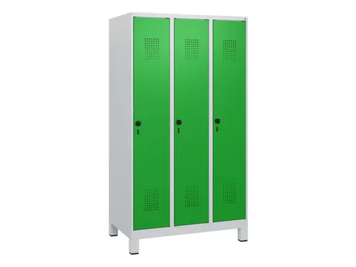 schoollocker,HxBxD 1630x900x500mm,3vak,vak B 300mm,draaigrendel,voeten