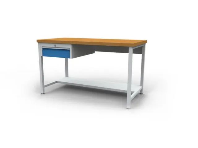 werkbank,HxBxD 860x1500x750mm,onderstel RAL5010,fronten RAL3020