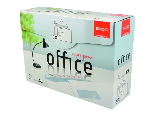 Enveloppes Elco Office FSC C5 100 g avec fenêtre à gauche, blanches,