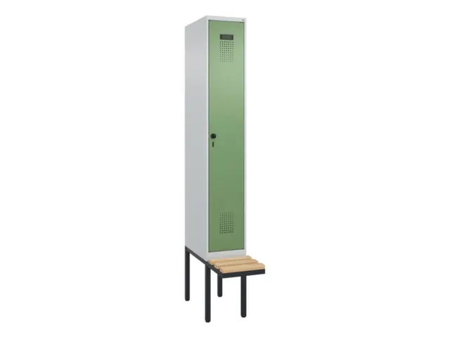 locker met bank,voor scheiding van kleding,HxBxD 2120x300x815mm,1vak