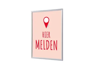 Kliklijst A1 complete set met print "Hier melden" Rood - 1