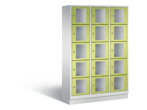 Lockerkast 1800x1200x500mm 3x5 vakken Cilinderslot, Sokkel, RDS1108060