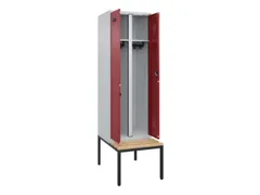 locker met bank,voor scheiding van kleding,HxBxD 2120x600x815mm,2vak