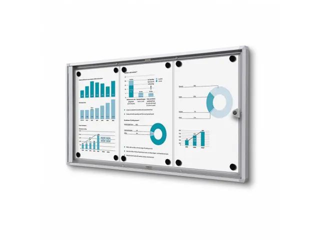 Muurvitrine Indoor Vergrendelbaar Brandwerend 3xA4 Zilver