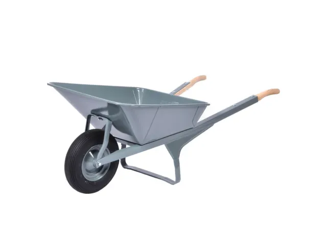 kruiwagen met hoekijzer,90l,HxBxD 810x710x1530mm,staal-bak,grijs,staal