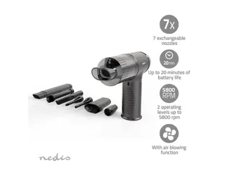 Handstofzuiger / luchtblazer Nedis 90W oplaadbaar zwart - 5