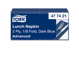 Tork 477421 Lunchservet 33x33cm 2-laags 1/8 vouw 10x200 Donkerblauw