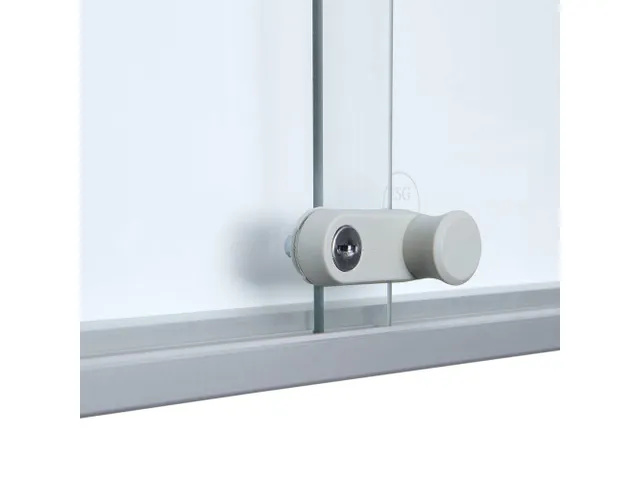 Vergrendelbaar notitiebord Indoor Slim 8xA4 met Schuifdeuren Zilver